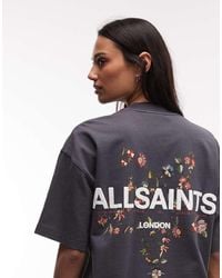 AllSaints - Pentacle Etta Short Sleeve Graphic Logo T-shirt With Back Print - Lyst