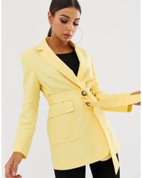 ASOS Blazer mit Bindegürtel - Gelb