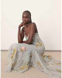 ARRANGE - Kanten Maxi Jurk Met Geborduurde Bloemen - Lyst