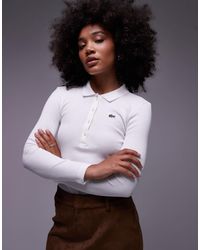 Lacoste - – geripptes, langärmliges polohemd - Lyst