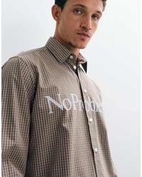 No Problemo - 100% Cotton Poplin Long Sleeve Shirt With Large Front Logo - Lyst