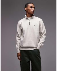 Tommy Hilfiger - Essential Logo 1/4 Zip Fleece Sweatshirt - Lyst