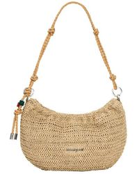 Desigual - Medium Oval Raffia Bag With Charms - Lyst