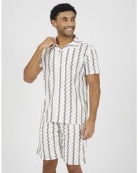 Brave Soul - Wavy Stripe Revere Collar Short Sleeve Shirt - Lyst
