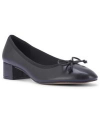 SEQWL - Low Block Heel Ballet Pump Shoes With Bow Front - Lyst