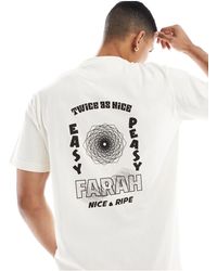 Farah - Camiseta blanca con estampado en la espalda moore - Lyst