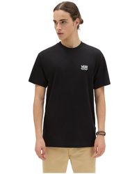 Vans - T-shirt a maniche corte nera con logo a sinistra sul petto - Lyst