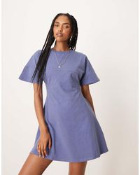 ASOS - Short Sleeve Seam Detail Fitted Mini Dress - Lyst