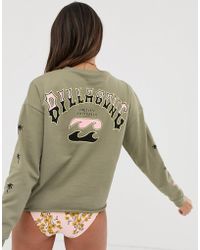 Billabong Logo Beach Sweatshirt In Sage - Green