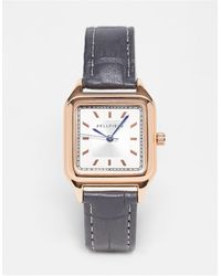Bellfield Croc Effect Strap Watch With Square Dial - White