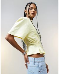 ASOS - Seam Detail Short Sleeve Corset Waist T-shirt - Lyst