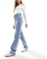 Pieces - Kelly High Waisted Straight Leg Jeans - Lyst