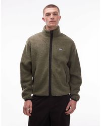 Tommy Hilfiger - Badge Logo Zip Through Teddy Jacket - Lyst