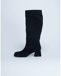 TOPSHOP - – thea – kniehohe stiefel aus echtem wildleder - Lyst