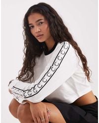 Fred Perry - T-Shirt Met Lange Mouwen En Bies - Lyst