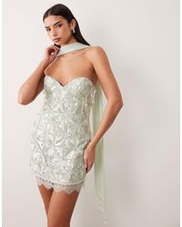 embellished detail draped chiffon mini dress VERSACE Embellished draped sequined silk-chiffon mini dress