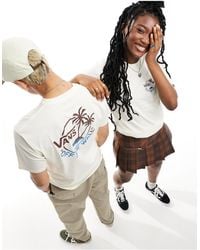 Vans - Dual - t-shirt à imprimé palmiers au dos - crème - Lyst