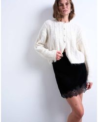 TOPSHOP - Velvet Lace Mini Skirt - Lyst