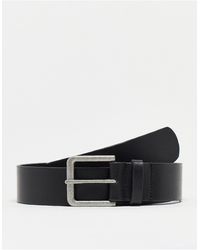ASOS - Smart Leather Belt With Burnished Silver Buckle - Lyst
