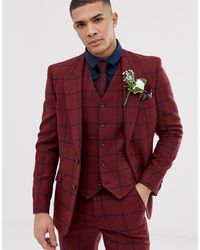 ASOS Wedding Skinny Suit Jacket - Red