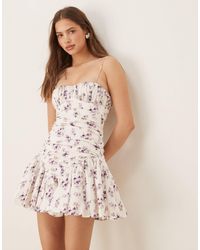 ASOS - Cami Ruched Bust Full Skirt Mini Dress - Lyst