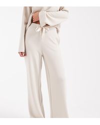 Vero Moda - Joggers Color Crema De Pernera Ancha Con Lazada En La Cintura De Tejido Muy Suave De (Parte De Un Conjunto)-Blanco - Lyst