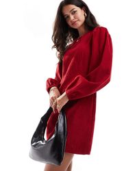 Nobody's Child - Patras Cord Mini Dress With Balloon Sleeve - Lyst