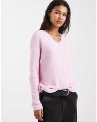 ONLY - Ruimvallende Trui Met V-Hals - Lyst