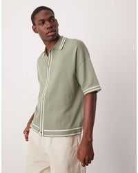 ASOS - Relaxed Boxy Fit Knitted Button Through Polo - Lyst