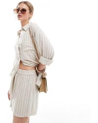 Pieces - Linen Touch Short Co-ord - Lyst