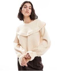 Miss Selfridge - Frill Collar Balloon Sleeve Sweater - Lyst