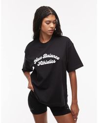New Balance - Camiseta Negra Extragrande Linear Heritage De - Lyst