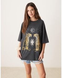 ASOS - Oversized T-shirt With Tiger Graphic - Lyst