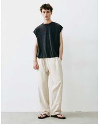 Pull&Bear - Joggingbroek Met Linnen - Lyst
