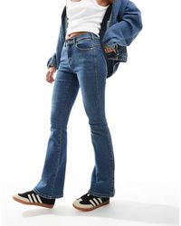 Dr. Denim - Vaqueros Azules De Talle Medio Y Corte Bootcut Slim Con Lavado Medio Desgastado Lexy De - Lyst