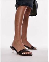 TOPSHOP - Izz Rounded Mid Pin Heel Mule - Lyst