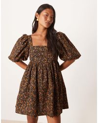 Nobody's Child Petite - Nova Puff Sleeve Mini Dress - Lyst