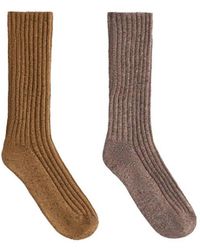Oysho - 2 Pairs Of Classic Socks, 21% Wool, 11% Silk - Lyst