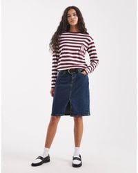 Levi's - Low Waist Denim Midi Skirt - Lyst