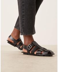 Calvin Klein - Jeans Leather Fisherman Buckle Flat Sandal - Lyst