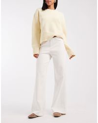 ASOS - Basic Wide Leg Interlock Jersey Trouser - Lyst