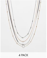 TOPSHOP - Nixon Pack Of 4 Mixed Necklaces - Lyst
