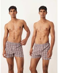 ASOS - 2 Pack Woven Boxers - Lyst