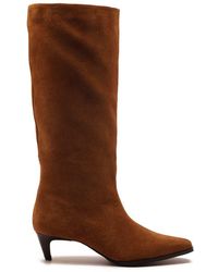 OFF THE HOOK - Fern Suede Leather Knee-High Kitten Heel Boots - Lyst