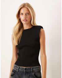 ASOS - Knitted Tank Top With Shoulder Pads - Lyst