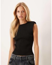 ASOS - Knitted Tank Top With Shoulder Pads - Lyst