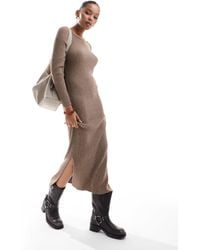 ONLY - Boat Neck Ribbed Midaxi Dress - Lyst