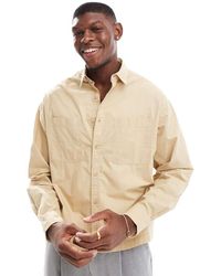 ASOS - Overshirt Met Rechte Pasvorm En Vierkante Zak - Lyst