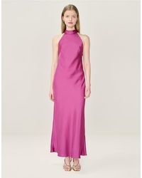 OMNES - Dresses Seychelles Halter Neck Satin Midi Dress - Lyst