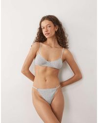 Cotton On - Pointelle Bralette And Thong - Lyst